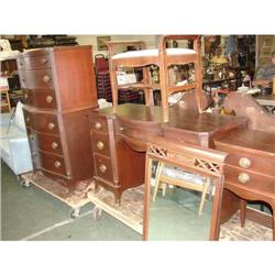 6 Piece Mahogany Inlaid Bedroom Set