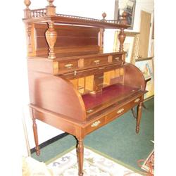 Walnut Cylinder Desk w/Spindle Gallery