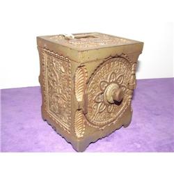 Antique Cast Iron Burglar Proof House Safe Bank