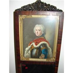 Rosewood Framed Mirror w/ Litho