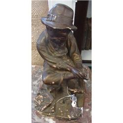 Chalk Statue of  Boy with Stubbed Toe