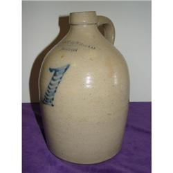 Stoneware Jug Comstock Gove Boston