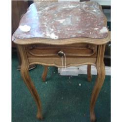 Rose Marble Top Stand with 1 Drawer
