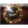 Image 1 : Gilt Leat & Flower Edged Round Mirror