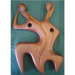 Art  Moderne Wood Figure Sgd