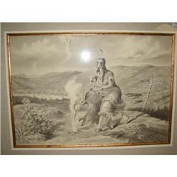 Frank Holland Ink Wash of Indian