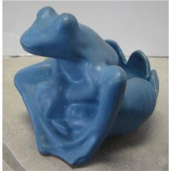 Blue Niloak Pottery Frog with Original Label