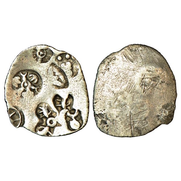 Ancient India: Imperial Magadhan silver punch-marked Karshapana coin (c.400-350 BC), 3.19g.