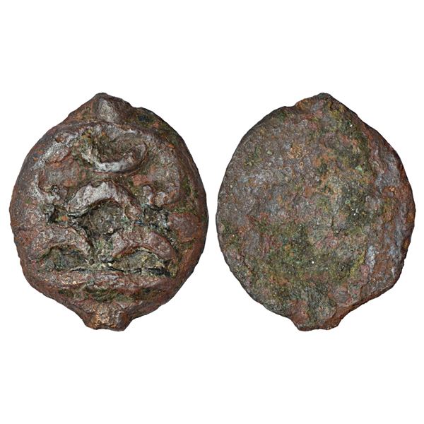 Ancient India: Peninsular India/Vidarbha, post-Mauryan period, uninscribed cast copper coin, 6.14g.