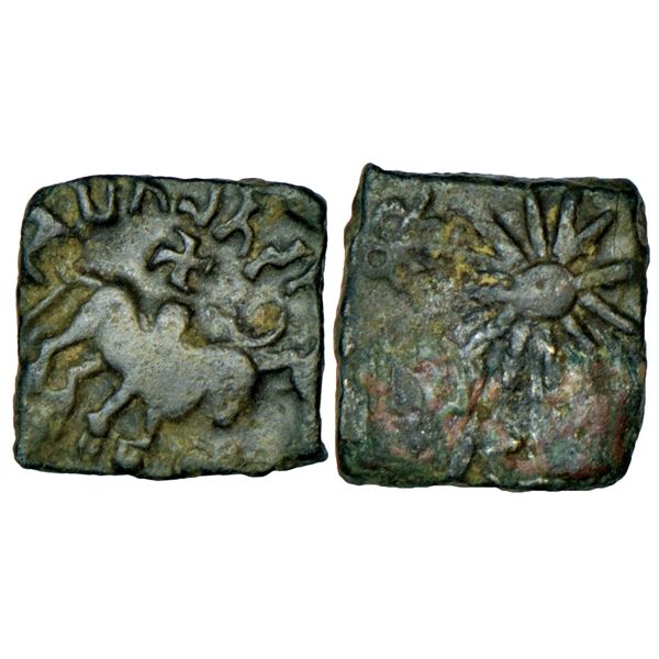 Ancient India: Ancient, fractional copper issue of Patalatolata, 1.78g.