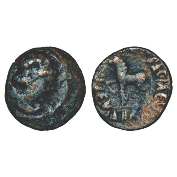 Medieval India: Rashtrakutas of Gujarat, copper coin attributed to Karkka Suvarnavarsha, 2.80g