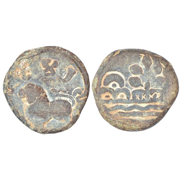 Medieval India: Late medieval Gujarat, unattributed copper coin, 4.45g