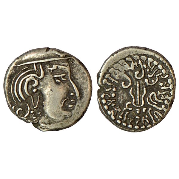 Medieval India: Cholas, Raja Raja I (985-1014 AD), gold 1/8th kahavanu, MCSI-II 331, 0.45g.