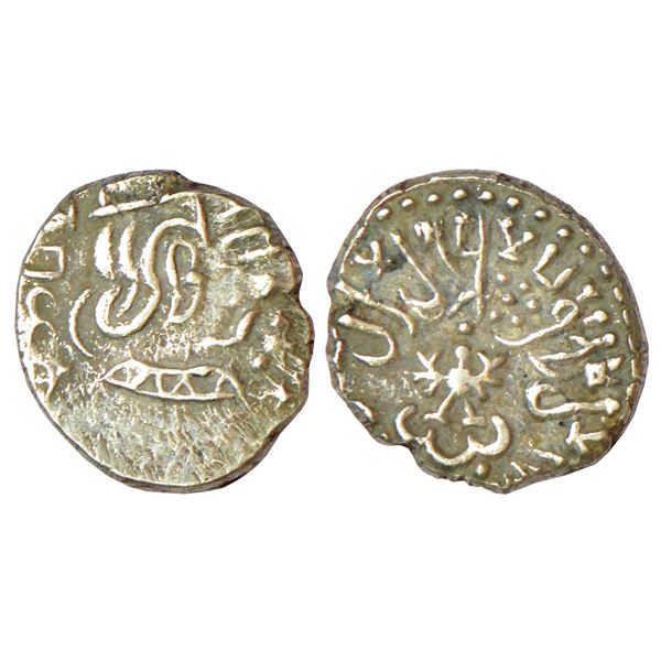 Medieval India:Chalukyas of Kalyani or feudatories,unattributed and uninscribed gold ½ fanam, 0.19g.