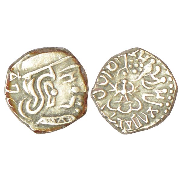 Medieval India:Chalukyas of Kalyani or feudatories,unattributed & uninscribed gold 1/8 fanam, 0.05g