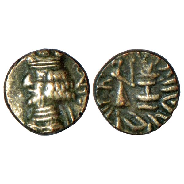Medieval India: Ranas of Mewar, copper ¼ unit of Kumbhakarna or Rana Kumbha, 2.74g.