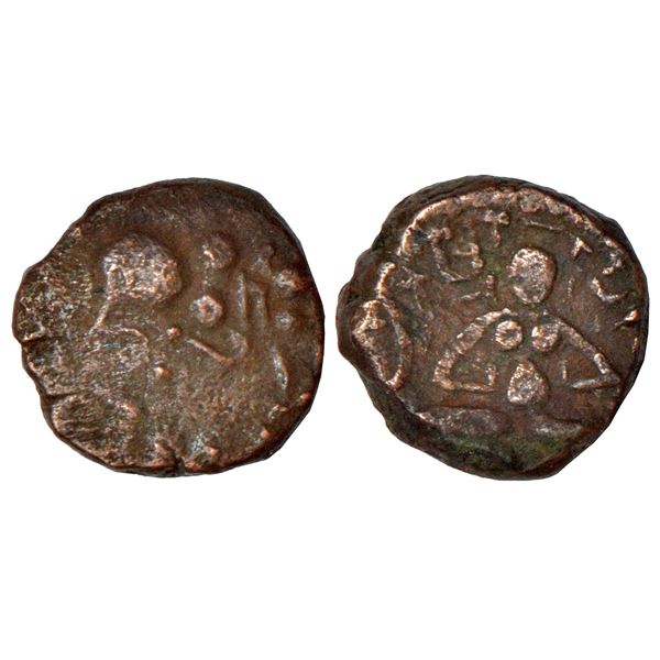 Sultanates - Delhi: Tughluqs, Ghiyath al-Din Tughluq (1320-1325 AD), copper adil (1/2 paika), 2.08g.