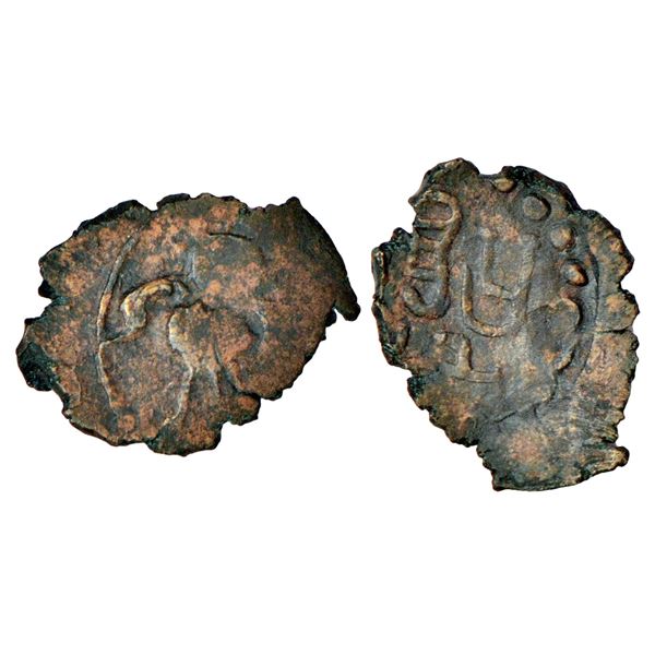 Medieval India:Western Gangas as feudatories of the Rashtrakutas, gold punch-marked Gadyana, 3.70g.