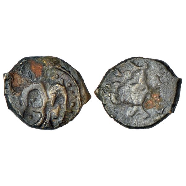 Medieval India:Nolambas of Nolambavadi, Nanni Nolamba, gold punch-marked gadyana, 3.72g.