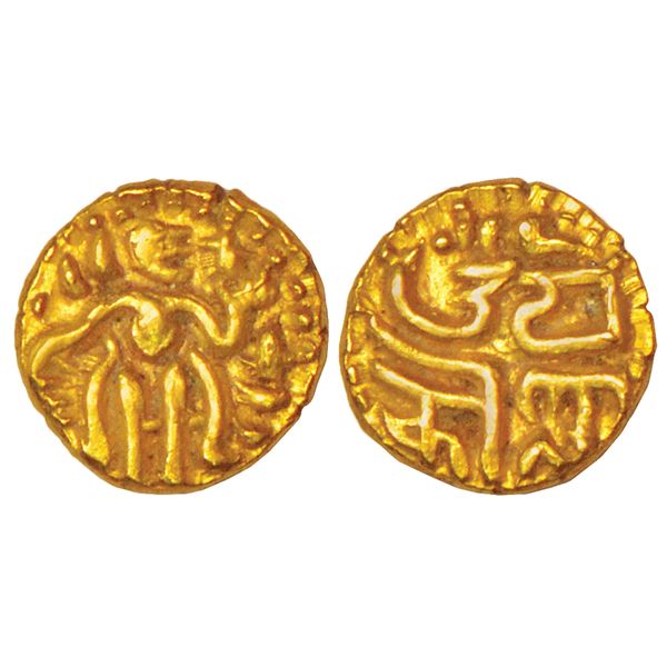 Medieval India: Cholas, anonymous coinage (970-1070 AD), gold 1/8th kahavanu, 0.51g.