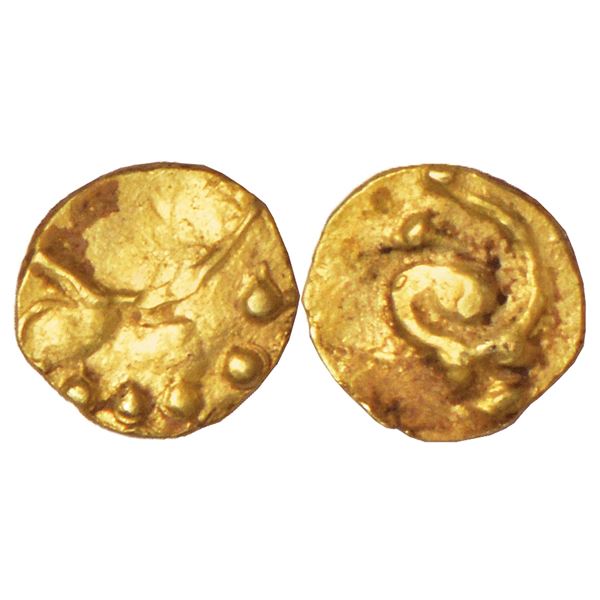 Medieval India: Imperial Cholas, Rajendra, gold fanam, 0.71g.