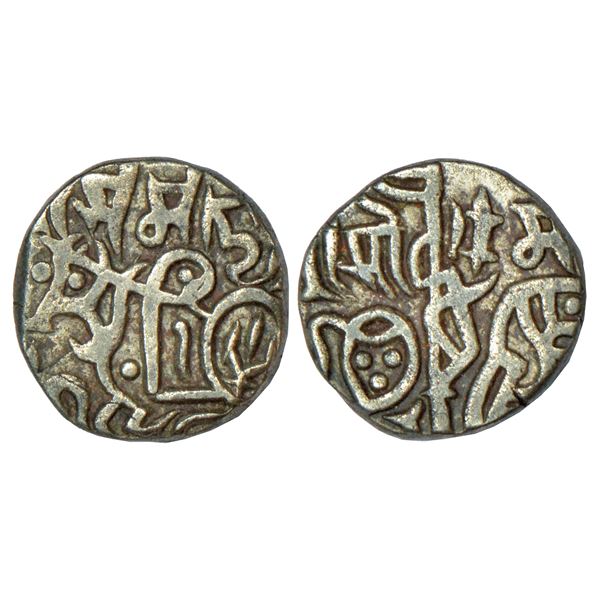 Medieval India: Chalukyas of Kalyani or feudatories, unattributed and uninscribed gold fanam, 0.37g.