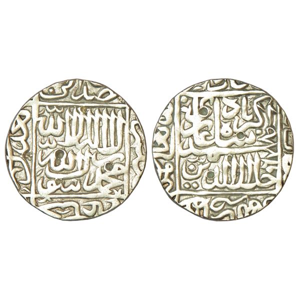 Mughals: Aurangzeb (1658-1707 AD), silver ½ rupee, Bandar i-Mubark Surat mint at top, 5.65g.