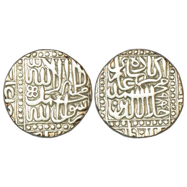 Mughals: Aurangzeb (1658-1707 AD), silver ¼ rupee, Surat mint, AH 109x/RY 2x, KM 293.17, 2.89g.