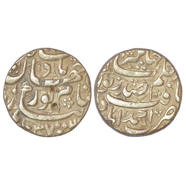 Mughals: Shah Jahan III (1759-1760 AD), silver rupee, Surat mint, RY Ahd, KM 475.4, 11.47g.