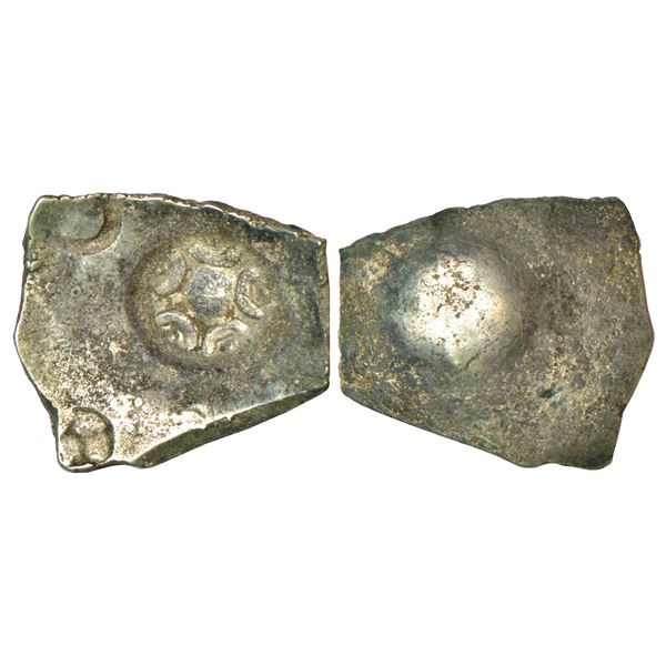 Ancient India: Archaic silver punch-marked coin, 'Narhan Hoard' type, 'Shakya/Malla Janapada', 5.82g