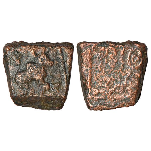 Ancient India: Ancient Vidarbha/Central Maharashtra, post-Mauryan copper coin of Sebaka, 3.67g.