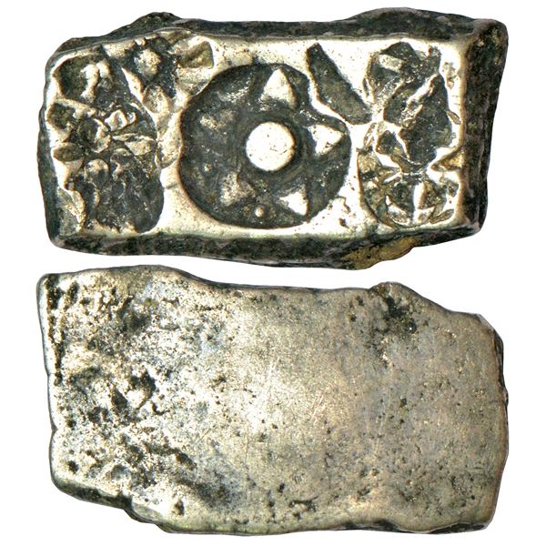 Ancient India: Archaic silver punch-marked coin, Ghagra-Gandak River Valley region, 6.64g.