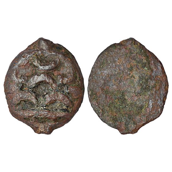 Ancient India: Peninsular India/Vidarbha, post-Mauryan period, uninscribed cast copper coin, 6.14g.