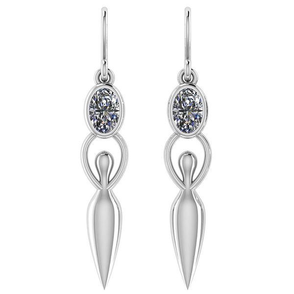 Certified 1.00 Ctw Diamond 14k White Gold Earrings