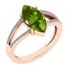 Image 1 : Certified 2.20 Ctw Peridot And Diamond VS/SI1 Ring 14K