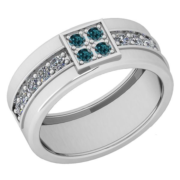 Certified 0.49 Ctw SI2/I1 Treated Fancy Blue & White Di