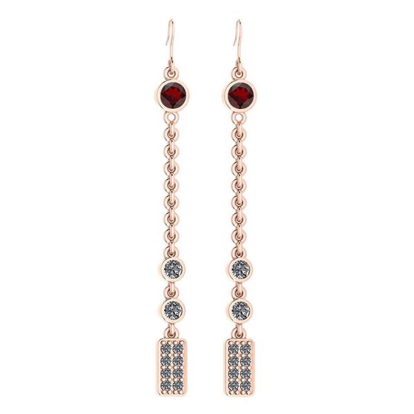 Certified 1.13 Ctw Garnet And Diamond VS/SI1 Earrings 1