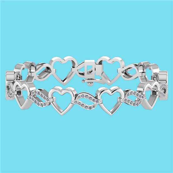 Certified 0.55 Ctw SI1/I2 Diamond 18K White Gold Bracel