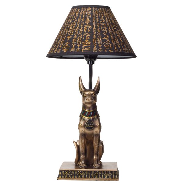 BRONZE ANUBIS LAMP