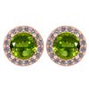 Image 1 : Certified 1.6 Ctw Peridot And Diamond 14k Rose Gold Hal