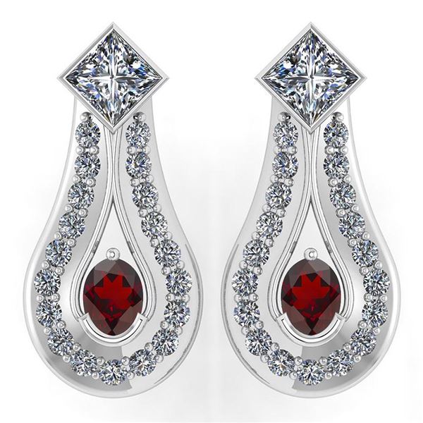 Certified 1.23 Ctw Garnet And Diamond Wedding/Engagemen