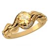 Image 1 : Certified 0.78 Ctw Citrine And Diamond Wedding/Engageme
