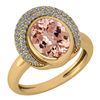 Image 1 : Certified 2.82 Ctw Morganite And Diamond VS/SI1 Halo Ri