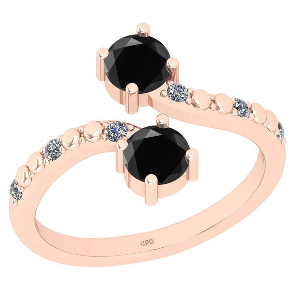 Certified 1.12 Ctw I2/I3 Treated Fancy Black And Diamon