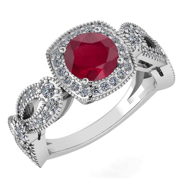Certified 1.83 Ctw Ruby And Diamond Wedding/Engagement