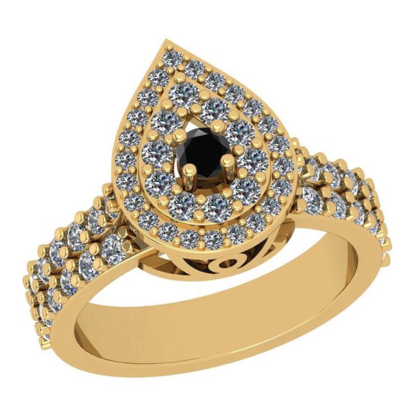 Certified 1.23 Ctw I2/I3 Treated Fancy Black And White