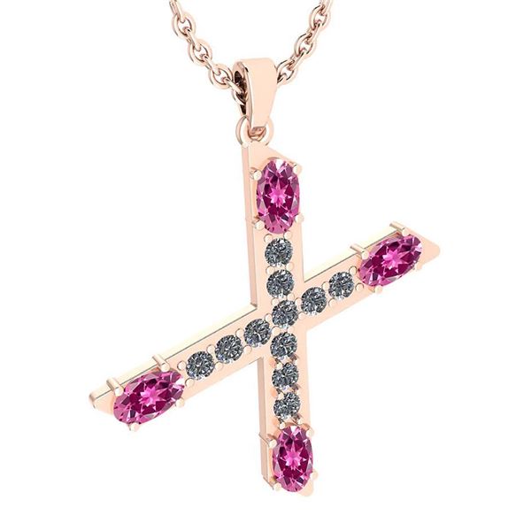 Certified 1.33 Ctw Pink Tourmaline And Diamond Alphabet