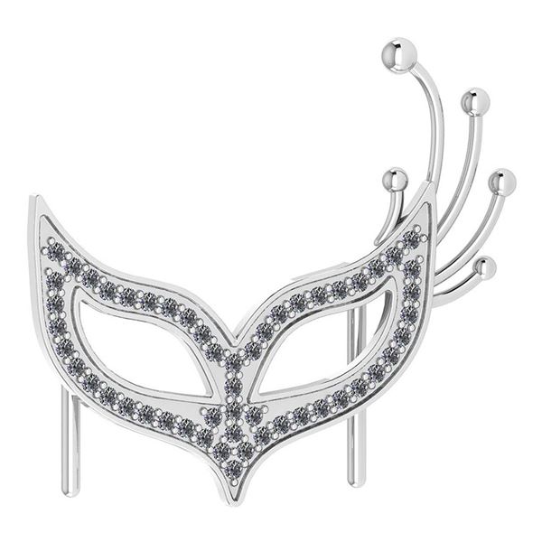 Certified 0.27 Ctw Diamond Mens TiePin 18K White Gold