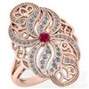Image 1 : Certified 0.59 Ctw Ruby And White Diamond Wedding/Engag