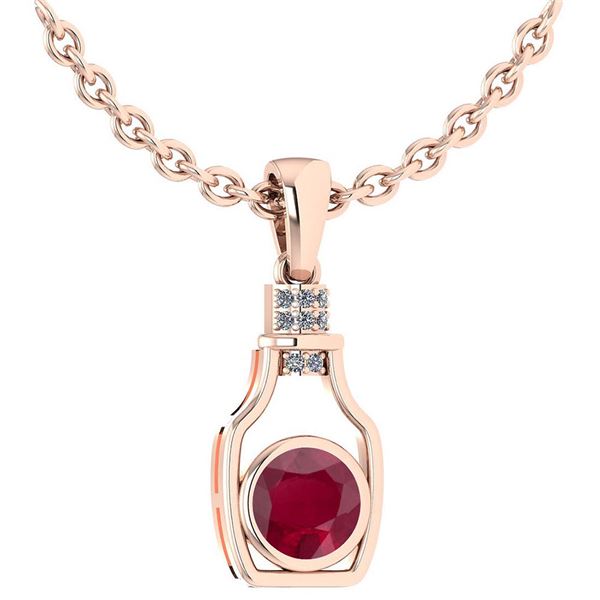 Certified 1.36 Ctw Ruby And Diamond bottle Necklace For